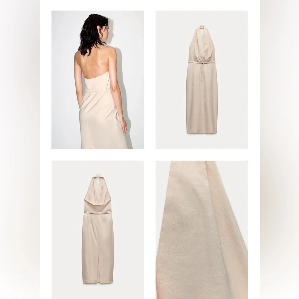 Zara NWT midi halter dress ZW Collection 3087/455 - Picture 4 of 6